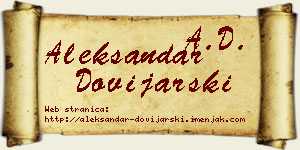 Aleksandar Dovijarski vizit kartica
